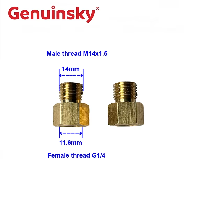 ทองเหลือง G1/4 หญิงถึง M14 ตัวผู้อะแดปเตอร์