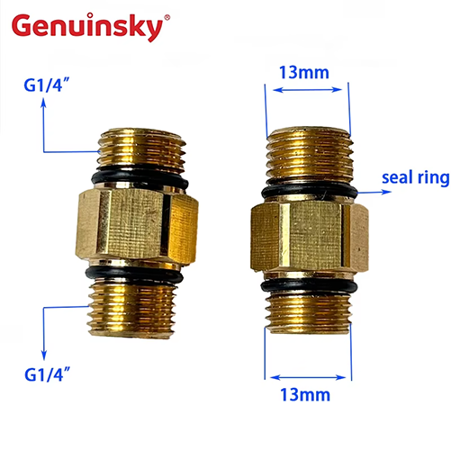 หัวนมทองเหลืองที่มีเกลียวชายทั้งสองด้าน G1/4